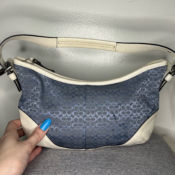 Sold Coach Icy Blue Hobo Bag EUC (Rare) - Picture 2 of 9
